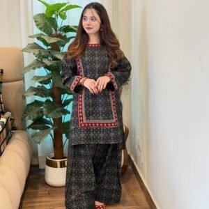 Black Chunri 2PC Lawn Set