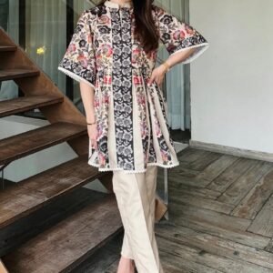 BEIGE PEPLUM FUSION SET